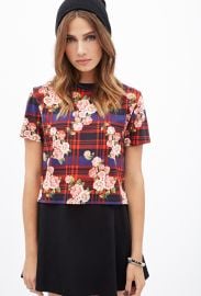 Plaid and rose top at Forever 21