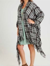 Plaid asymmetric Cardigan by Altar\'d State at Altard State