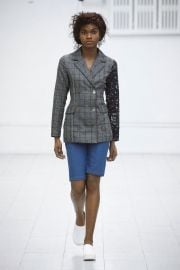 Plaid blazer at Maki Oh