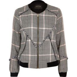 Plaid bomber jacket at River Island