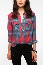 Plaid burnout shirt at Urban Outfitters at Urban Outfitters