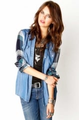 Plaid denim shirt by Rails at The Trend Boutique