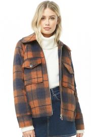 Plaid fleece jacket at Forever 21