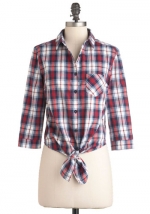 Plaid shirt with tie front from Modcloth at Modcloth