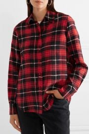 Plaid silk crepe de chine shirt at Net A Porter