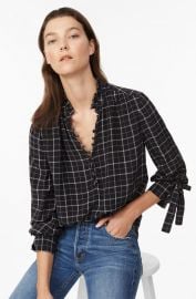 Plaid silk top at Rebecca Taylor