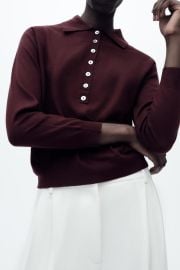 Plain Knit Polo Shirt at Zara