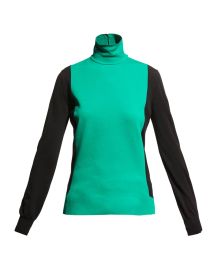 Plan C High-Neck Colorblock Knit Top at Neiman Marcus