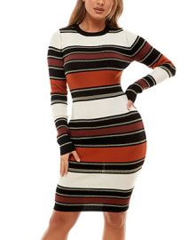 Planet Gold Juniors Metallic Striped Sweater Dress - Macys at Macys