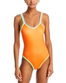 Platinum inspired by Solange Ferrarini Crochet Trim One Piece Swimsuit Bloomingdales at Bloomingdales