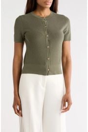 Plaza Short Sleeve Crop Cardigan at Nordstrom Rack