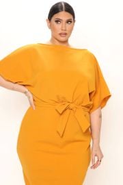 Please Hold Midi Dress - Mustard   Dresses at Fashion Nova