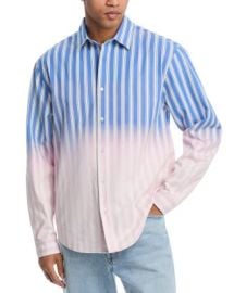 Pleasures Regular Fit Ombr Button Front Shirt Bloomingdales at Bloomingdales