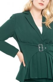 Pleat Detail Belted Blazer at Nordstrom