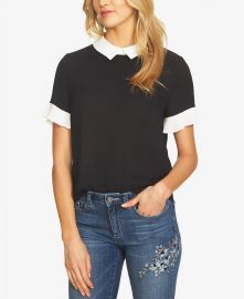 Pleat Sleeve Collared Crepe Blouse by Cece at Macys