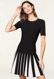 Pleated Contrast Dress by Milly at Milly