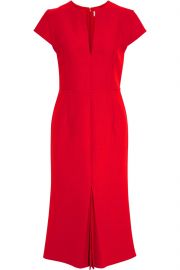 Pleated Crepe Midi Dress by Victoria Beckham at The Outnet