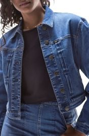 Pleated Crop Denim Jacket at Nordstrom