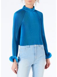 Pleated Cropped Top by Tibi at Tibi