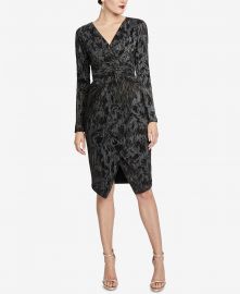 Pleated Faux-Wrap Dress at Macys