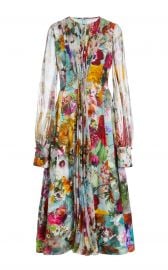 Pleated Floral Midi Dress by Prabal Gurung at Moda Operandi