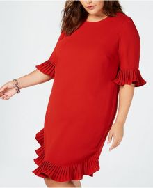 Pleated Flounce Dress at Macys