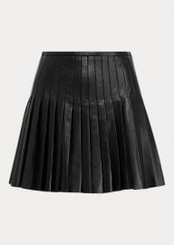 Pleated Lambskin Miniskirt at Ralph Lauren