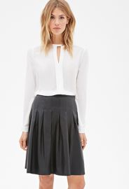 Pleated Leather Skirt at Forever 21