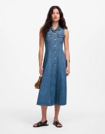 Pleated Midi Shirtdress in Billings Wash Airy Denim Edition at Madewell