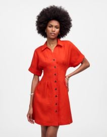 Pleated Mini Shirtdress in 100 Linen at Madewell