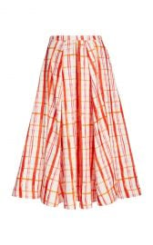 Pleated Plaid Cotton-Blend Midi Skirt at Moda Operandi