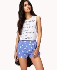 Pleated Polka Dot Shorts at Forever 21