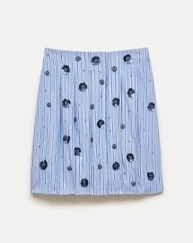 Pleated Prep Skirt In Stripe With Floral Embellishments For Women | J.Crew at J. Crew