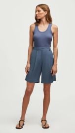 Pleated Shorts in Viscose Linen Twill Powder Blue curated on LTK at Argent