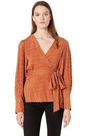 Pleated Shoulder Wrap Top at Amazon