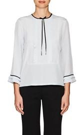 Pleated Silk Blouse at Barneys