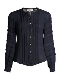 Pleated Silk Chiffon Blouse at Saks Fifth Avenue