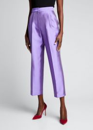 Pleated Silk-Wool Pants by Christopher John Rogers at Bergdorf Goodman