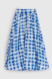 Pleated Skirt - Blue Gingham Rosie Assoulin at Rosie Assoulin