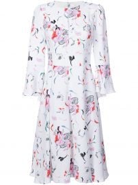 Pleated Skirt Floral Dress by Prabal Gurung at Farfetch