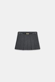 Pleated Skort With Belt at Zara