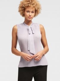 Pleated Tie-Neck Top by DKNY at DKNY