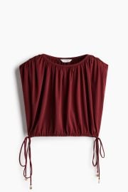 Pleated Top - Burgundy - Ladies HampM US at H&M