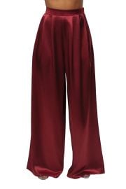 Pleated Wide Leg Satin Pants at Nordstrom