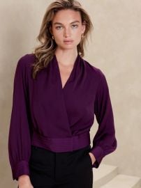 Pleated Wrap Blouse at Banana Republic