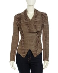 Pleated and Tucked Leather Jacket at Last Call