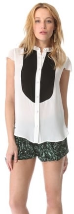 Pleated bib top by Haute Hippie at Shopbop