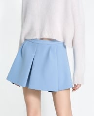 Pleated blue skirt at Zara