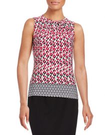 Pleated border shell by Calvin Klein at Lord & Taylor