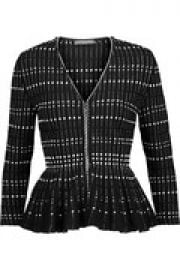 Pleated boucl  -knit peplum jacket at The Outnet